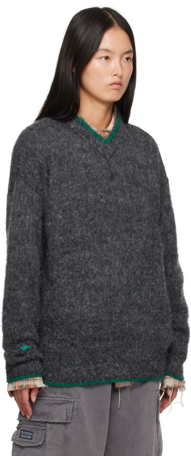 Sweater ERL Overwashed Pilling Sweater Grå | ERL09N005, 3
