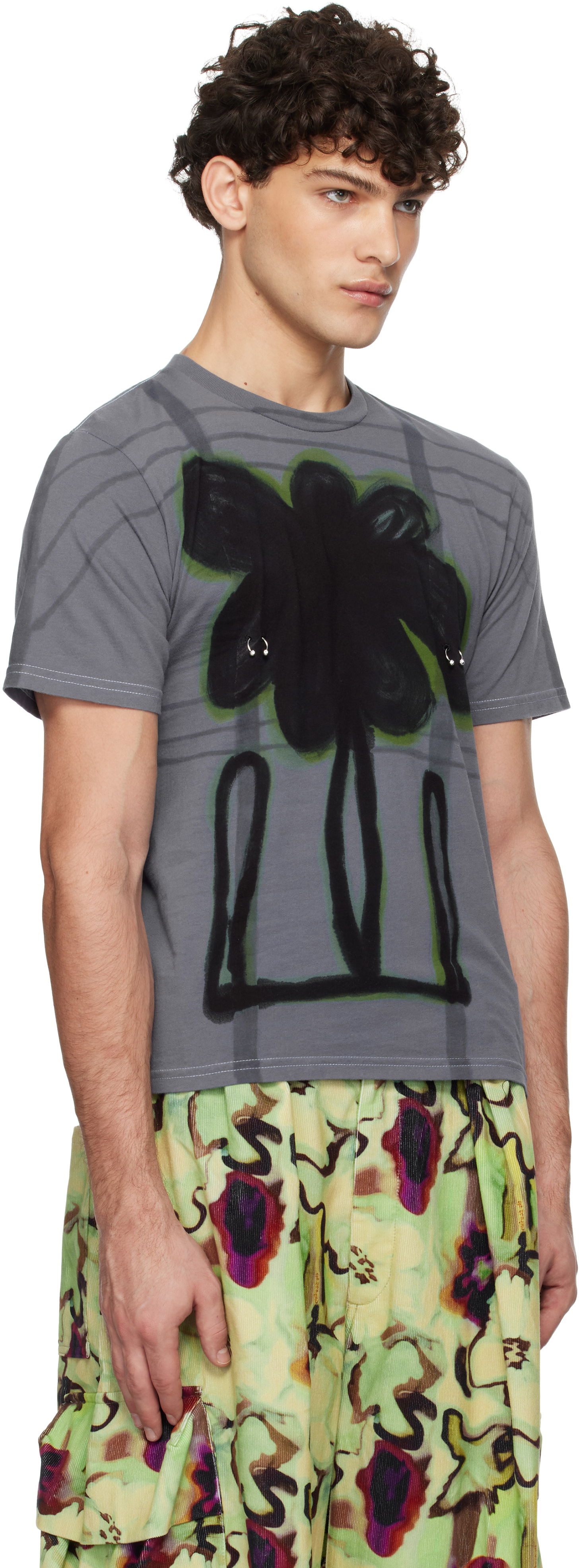 T-shirt Collina Strada Collina Strada Pierced Graphic T-Shirt Grå | XX3440, 1