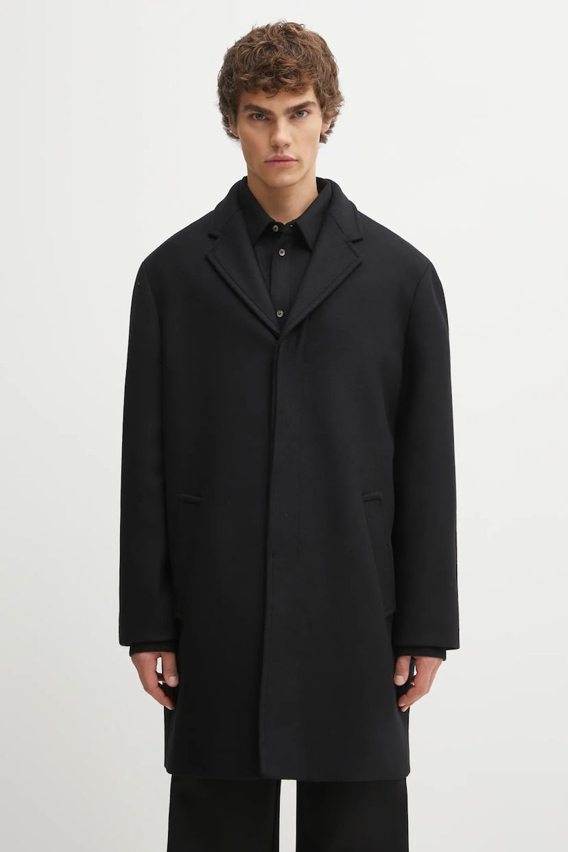 Frakker MAISON KITSUNÉ Maison Kitsuné Tailored Coat Sort | PM02205WM2030