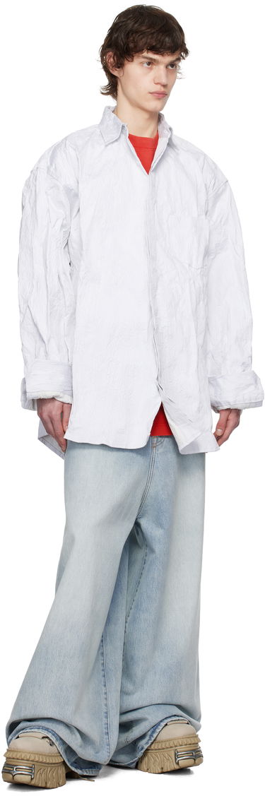 Skjorte VETEMENTS Vetements Runway Metalized Wrinkled Shirt Hvid | UA66SH110W, 3