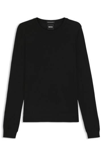 Sweater BOSS BOSS Superfine Merino Wool Crew-Neck Sweater Sort | 50544987, 0
