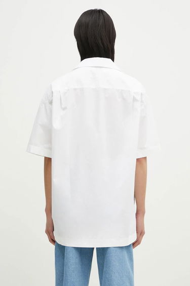 Skjorte JW Anderson JW Anderson Relaxed Short Sleeve Shirt with Sunflower Print Hvid | SH0335.PG1667.001, 2
