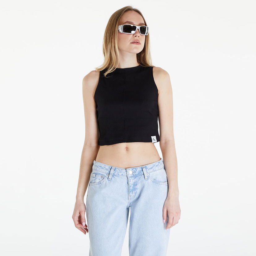 Tanktop CALVIN KLEIN Jeans Seaming Rib Tank Top Black Sort | J20J223108 BEH