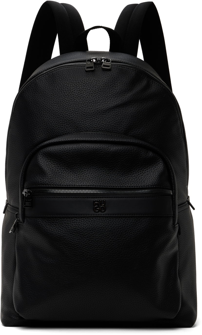 Rygsæk BOSS Logo Hardware Faux-Leather Backpack Sort | 50547423