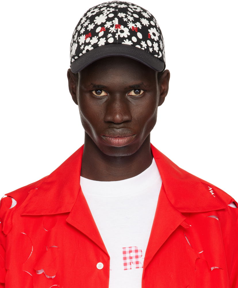 Kasket Marni Marni Pop Fields Logo Baseball Cap Sort | CLZC0108PS UAC016