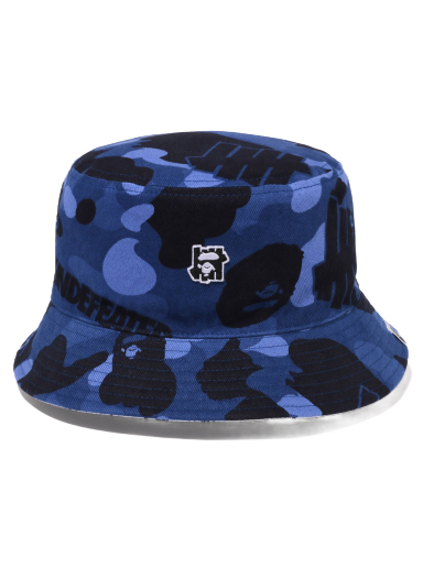 Hat BAPE Undefeated x Color Camo Flannel Bucket Hat Mørkeblå | 1I73-181-902