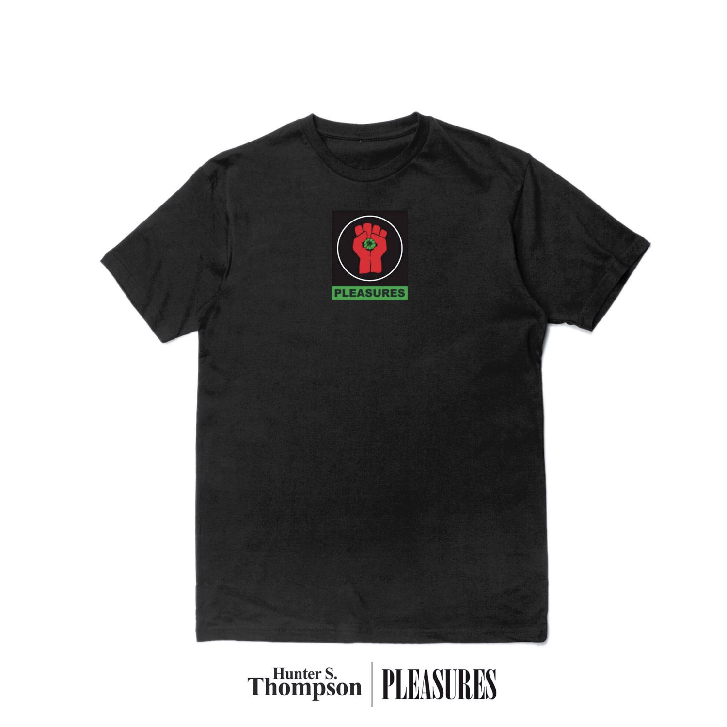T-shirt Pleasures Badge Tee Sort | P22W053-BLACK, 1