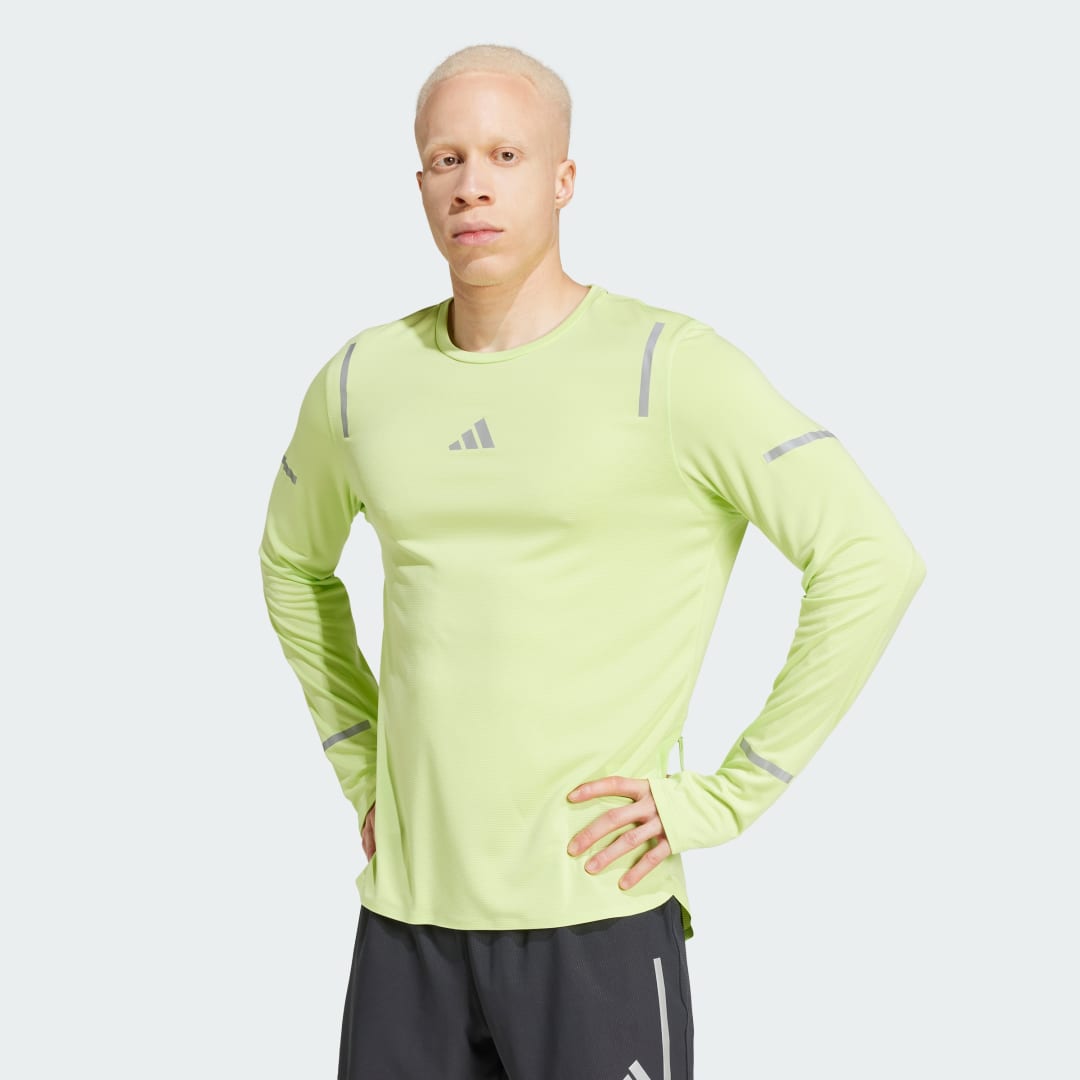 T-shirt adidas Performance Ultimate Running Reflective Long Sleeve Grøn | JP3816, 0