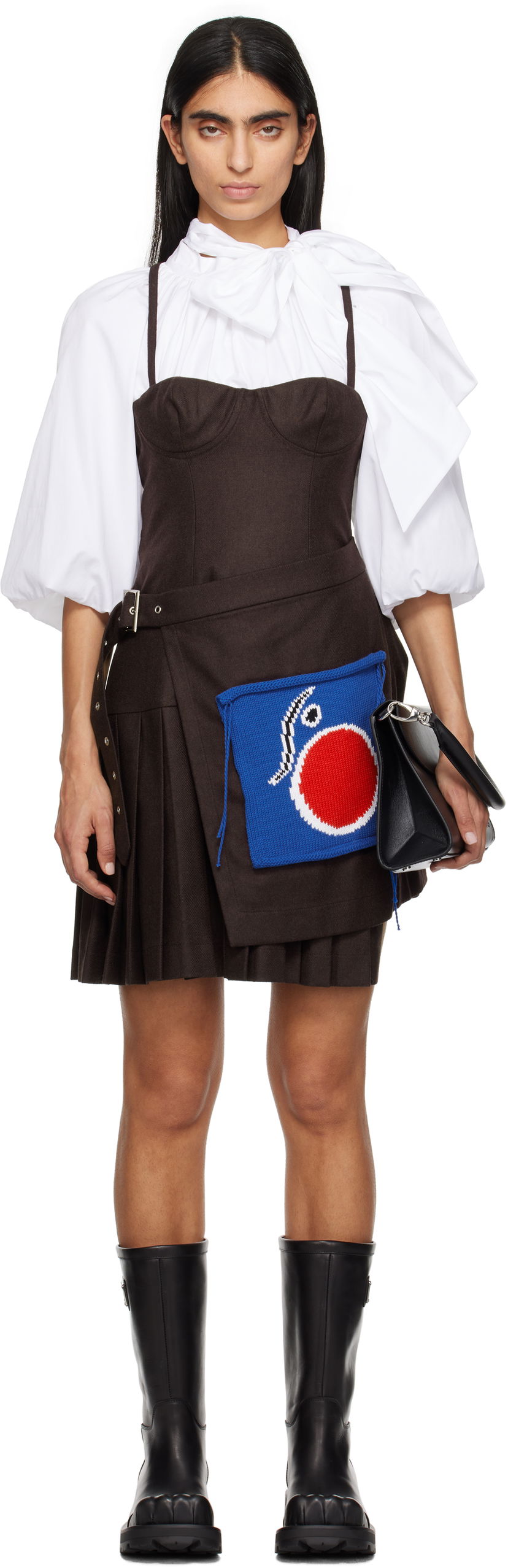 Kjole Charles Jeffrey Loverboy Kilt Minidress Hvid | 41060101