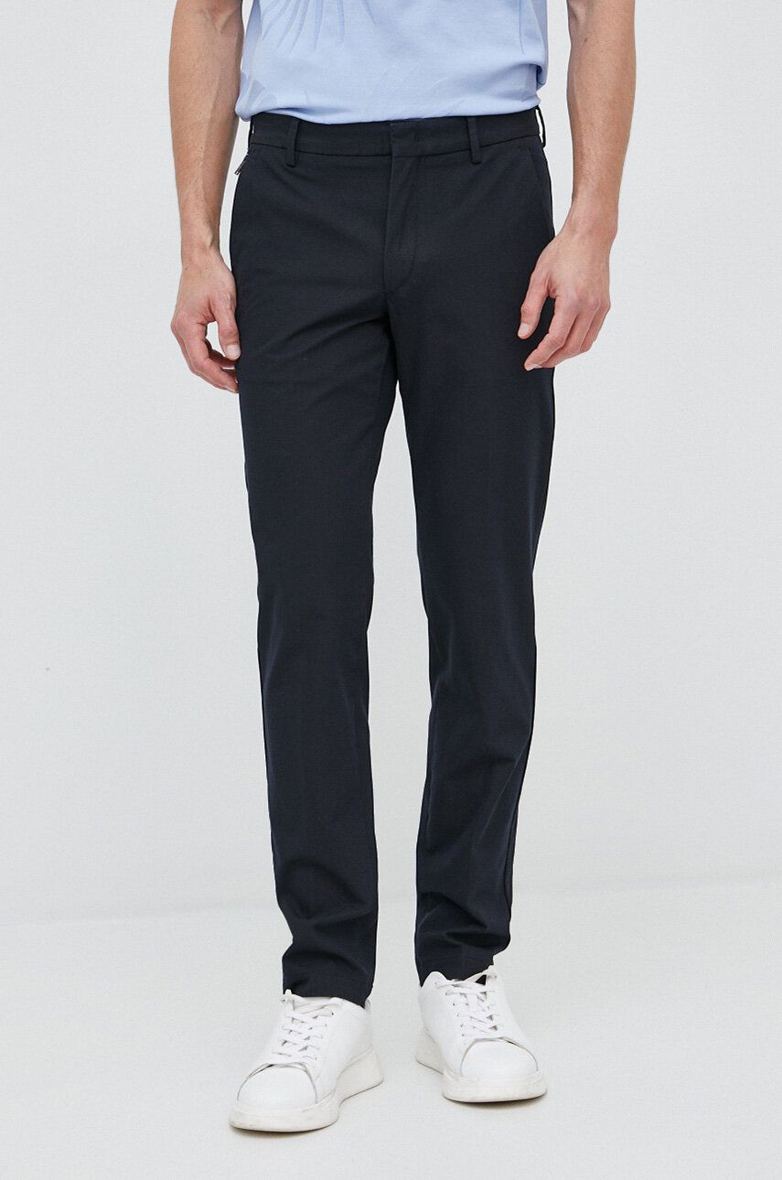 Bukser BOSS Slim-Fit Trousers In a Cotton Blend With Stretch Mørkeblå | 50487754, 0