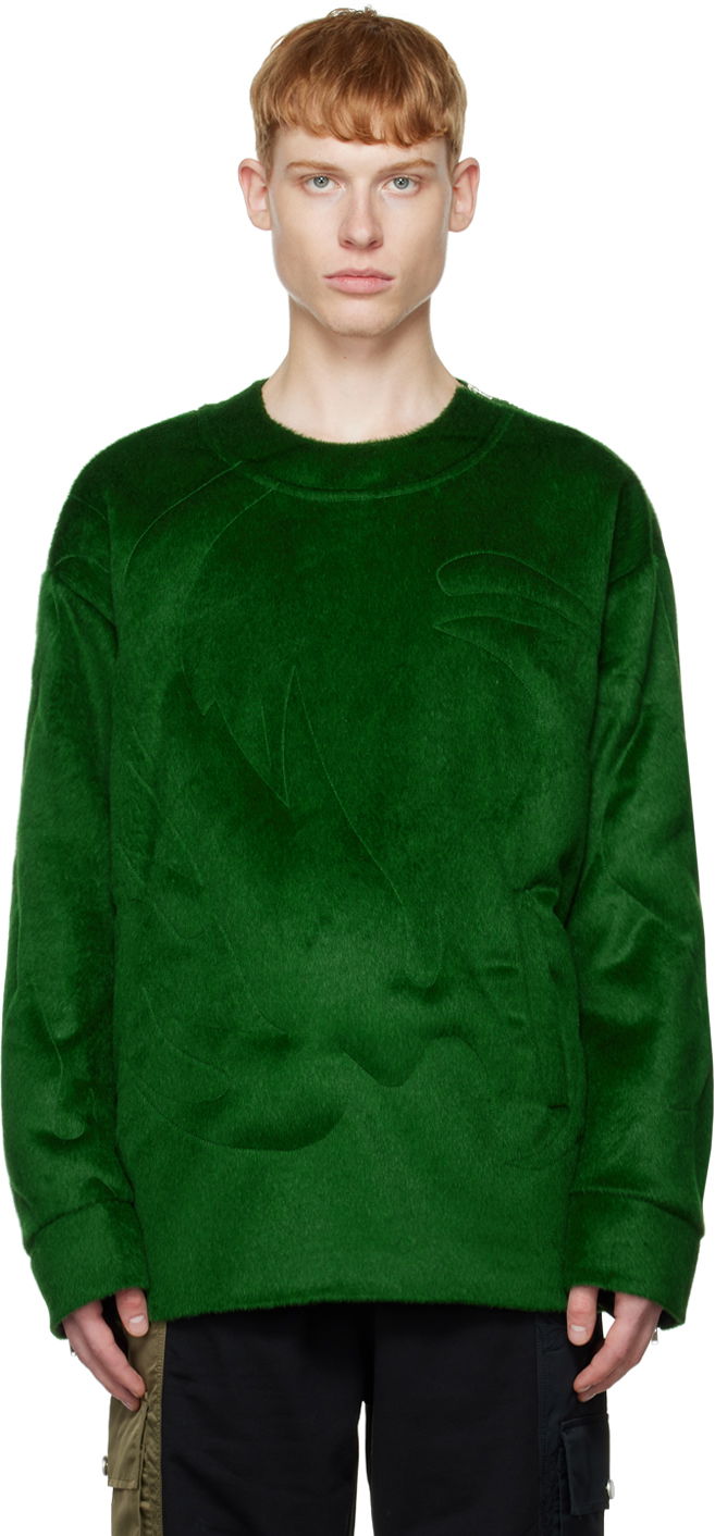 Sweater Feng Chen Wang Feng Chen Wang Paneled Sweatshirt Grøn | FUF14SS01