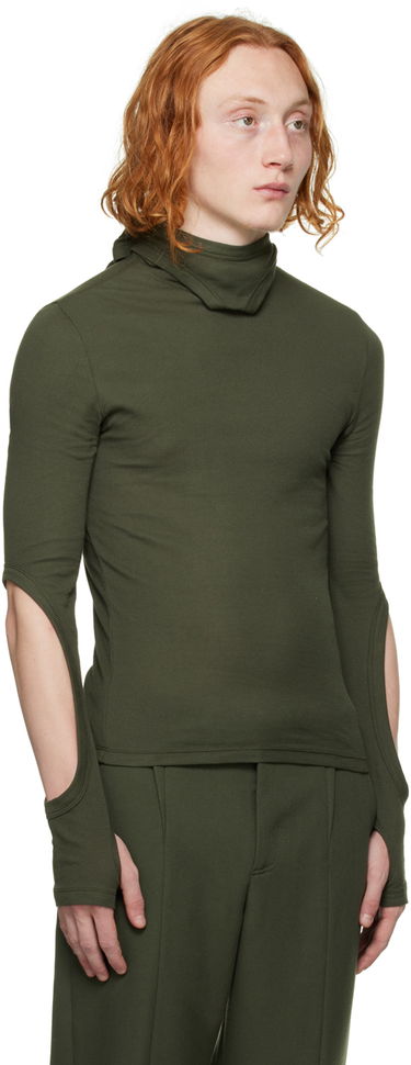 Sweater Dion Lee Dion Lee Interlock Mask Turtleneck Top Grøn | C3078F22, 3