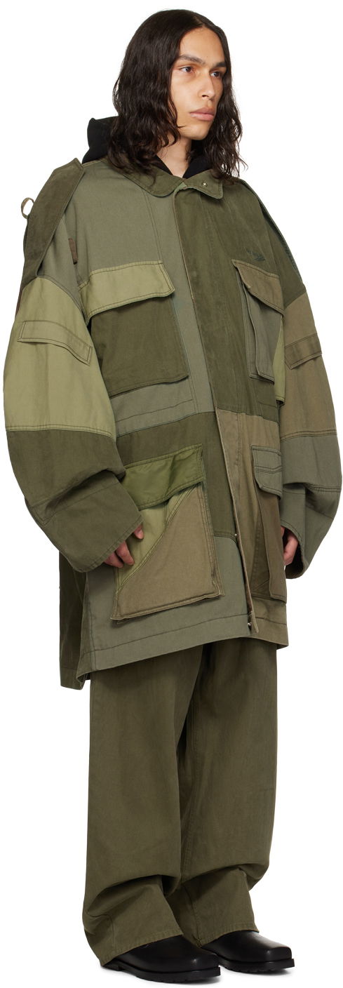 Parka We11done Paneled Jacket Grøn | WD-JP3-23-149-U-KK, 1