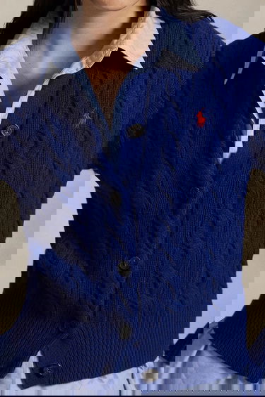 Sweater Polo by Ralph Lauren Polo Ralph Lauren Cable-Knit Cardigan Blå | 211972104015, 3
