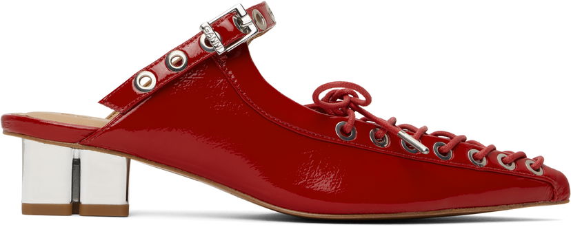 Sneakers og sko GANNI GANNI Lace-Up Mules Rød | S2964