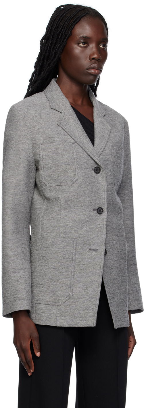 Jakke TOTEME Notched Lapel Pocket Blazer Grå | 233-3011-278, 1