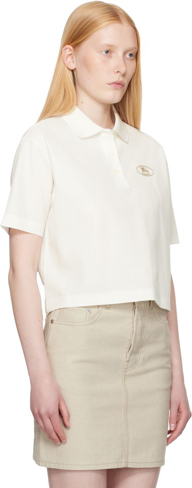 Polo skjorte Burberry Burberry Cropped Cotton Polo Hvid | 8110085, 1