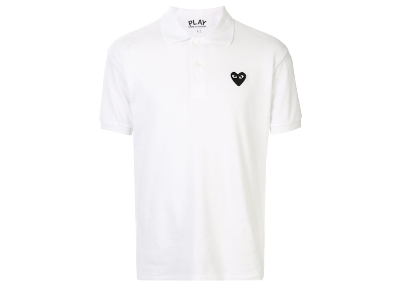 Polo skjorte Comme des Garçons Play Heart Patch Polo Hvid | AZT066051