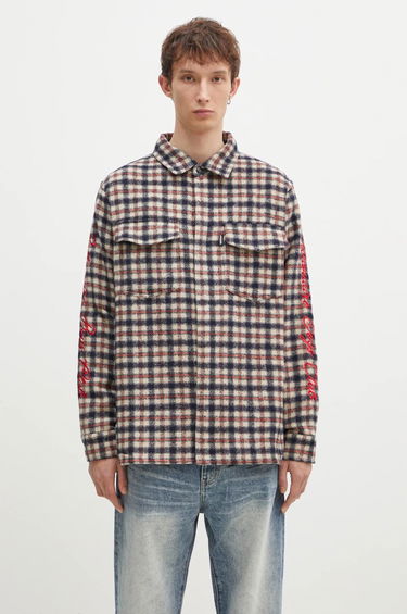 Skjorte BILLIONAIRE BOYS CLUB Men's Regular Fit Embroidered Checked Shirt Blå | B24429, 0