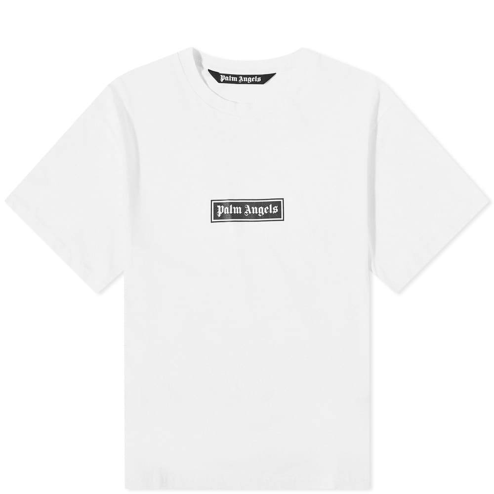 T-shirt Palm Angels Garmet Dyed Box Logo Tee Hvid | PMAA065F22JER0020101, 0