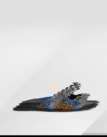 Tilbehør Dolce & Gabbana Dolce & Gabbana Embroidered Denim Slides Blå | CQ0664AN6248C609, 0