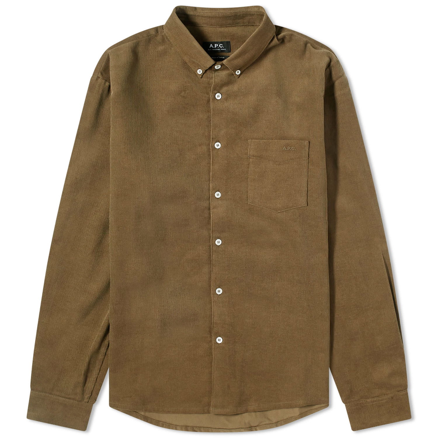 Skjorte A.P.C. Serge Logo Mini-Cord Shirt Grøn | COGEQ-H12565-JAA, 0