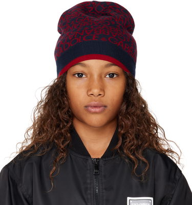 Bomberjakke Dolce & Gabbana Dolce&Gabbana Kids Jacquard Knit Beanie Sort | LBKHA7 JCVW1, 0