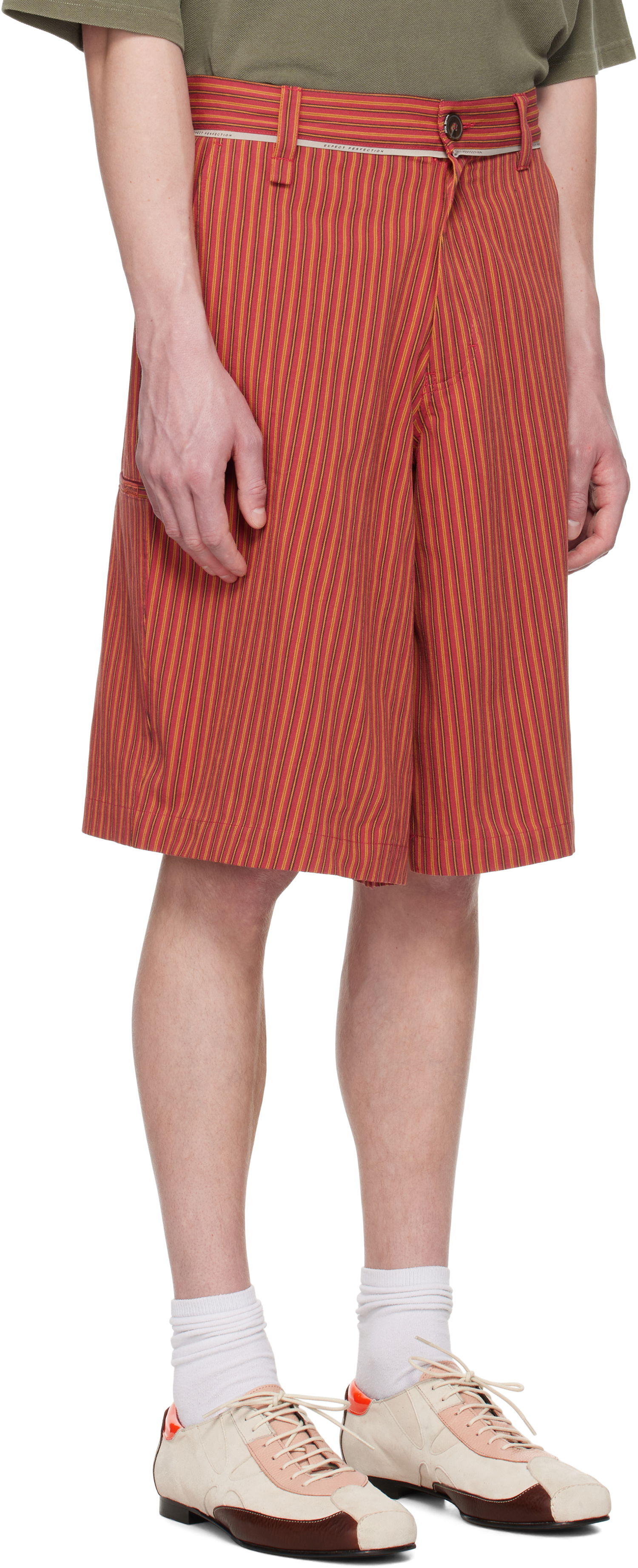 Shorts Martine Rose Martine Rose Twisted Striped Shorts Rød | 841WS14111, 1