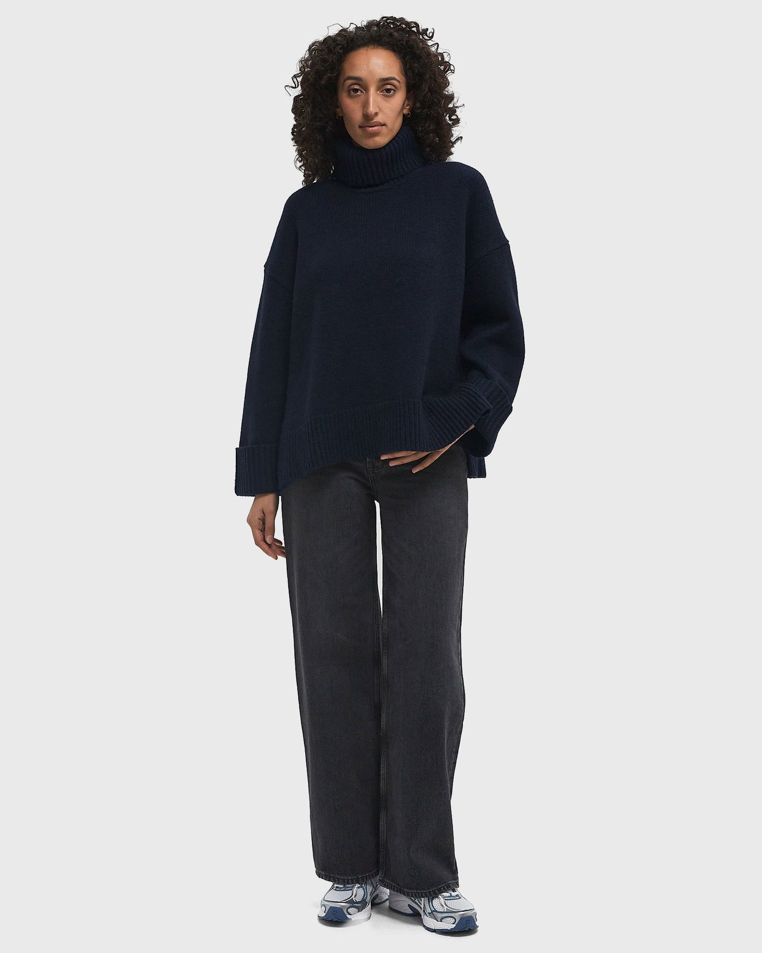Sweater Samsoe Samsoe Samsøe & Samsøe SAKEIKU Turtleneck Sweater, Size M Mørkeblå | F24400069-SALUTE, 1