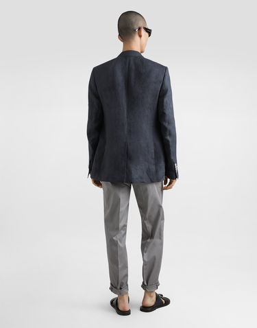 Jakke Dolce & Gabbana Dolce & Gabbana Sicilia Light Double-breasted Linen Canvas Jacket Grå | G2QS7TFU4MFN9833, 2