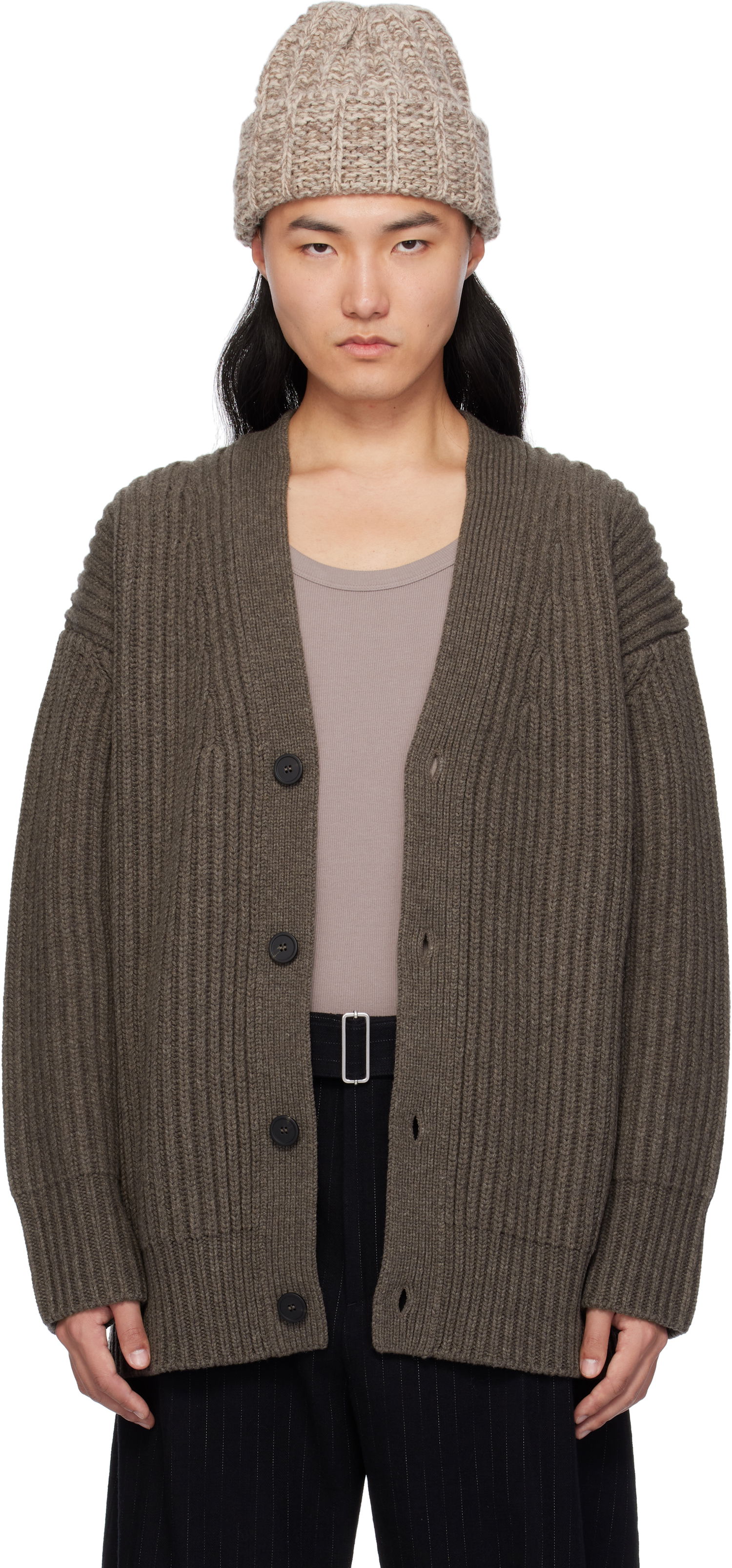 Sweater Studio Nicholson Studio Nicholson Pomona Knit Cardigan Brun | POMONA SN - 762, 0