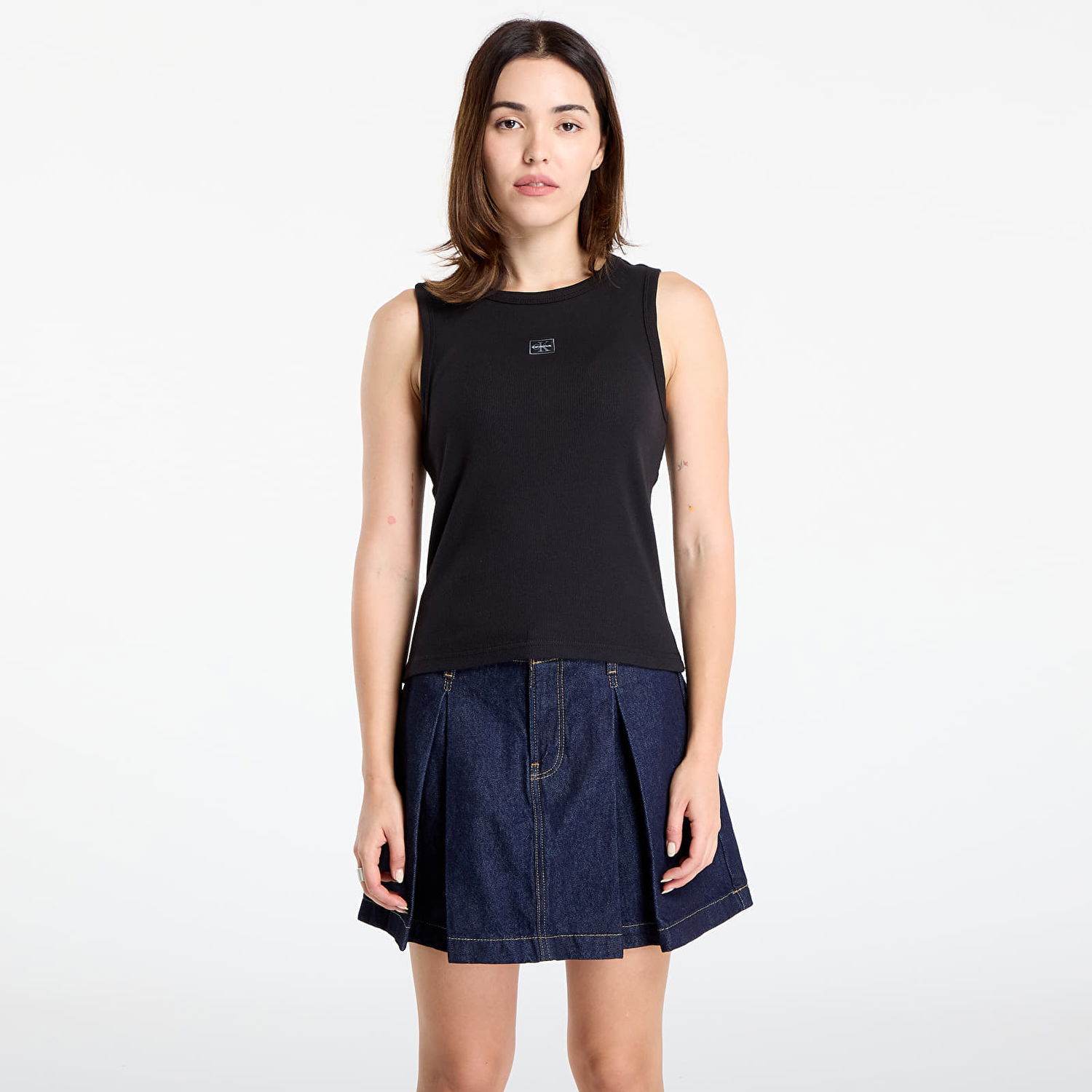 Tanktop CALVIN KLEIN Calvin Klein Jeans Women's Woven Label Tank Top Sort | LV047C201G UB1, 0