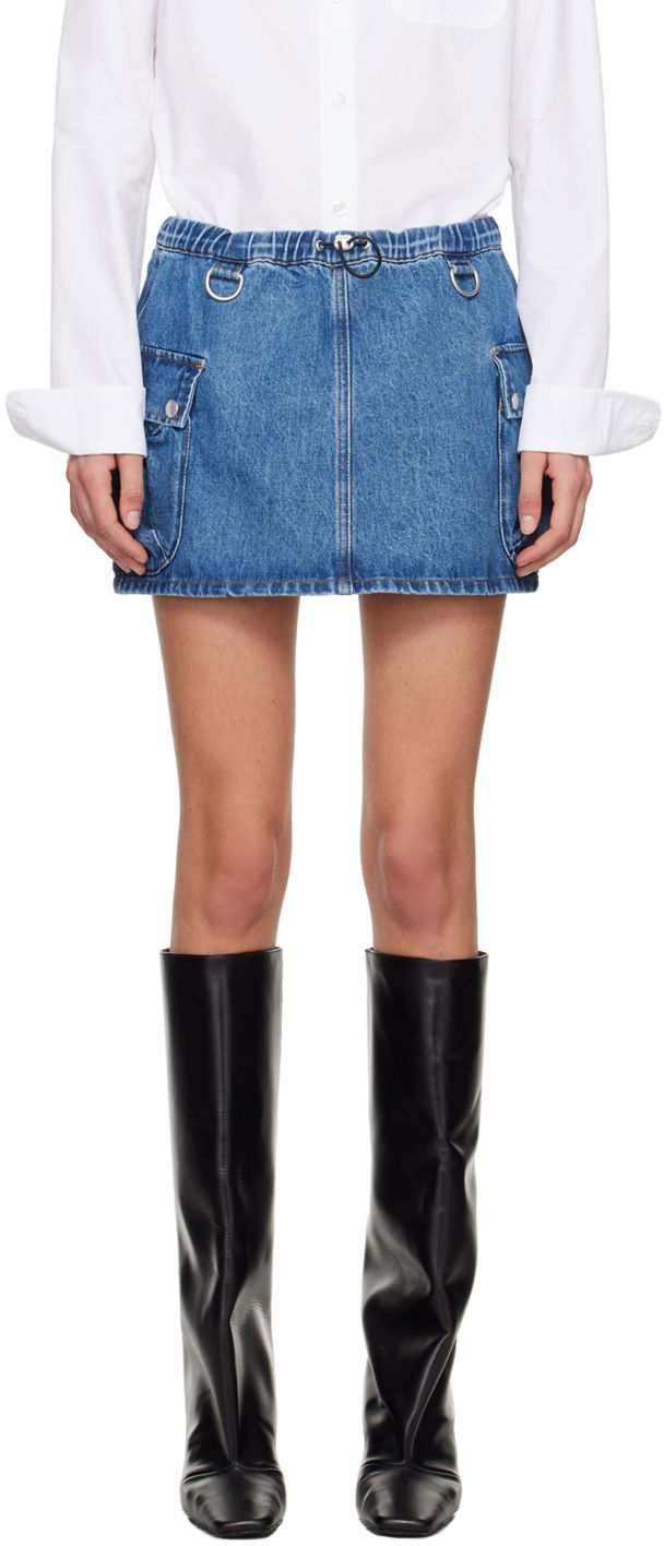 Nederdel Coperni Coperni Faded Denim Miniskirt Blå | COPJ49202