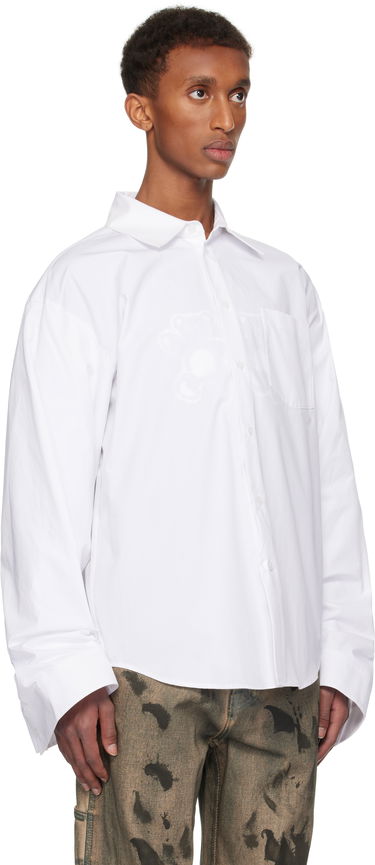 Skjorte We11done We11done Twisted Sleeve Button-Up Shirt Hvid | WD-SH3-24-110-U-WH, 1