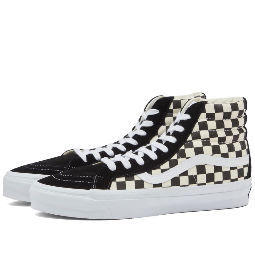 Skateboarding Vans Men's Sk8-Hi Reissue 38 Sneakers in Lx Checkerboard Black/Off White, Size UK 10 | END. Clothing Sort | VN000CR02BO