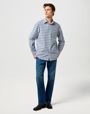 Skjorte Wrangler Wrangler Regular Fit One Pocket Long Sleeve Shirt Blå | 112371552:XXL, 1