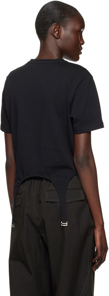 Crop top Dion Lee Garter Slim T-Shirt Sort | C3098R23, 2