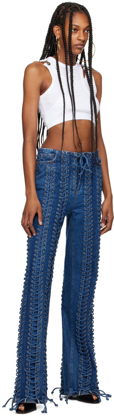 Crop top Jean Paul Gaultier Gaultier Strapped Crop Tank Hvid | 24/25-U-DB032-J054-01, 3
