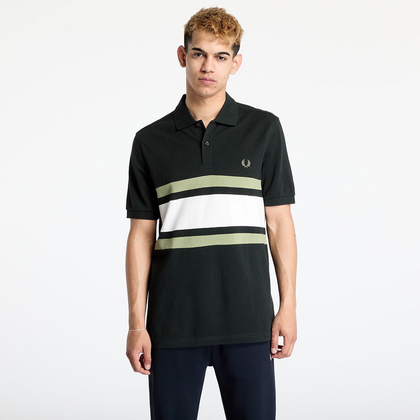 Polo skjorte Fred Perry Fred Perry Panelled Polo Shirt Sort | M9903 Q20