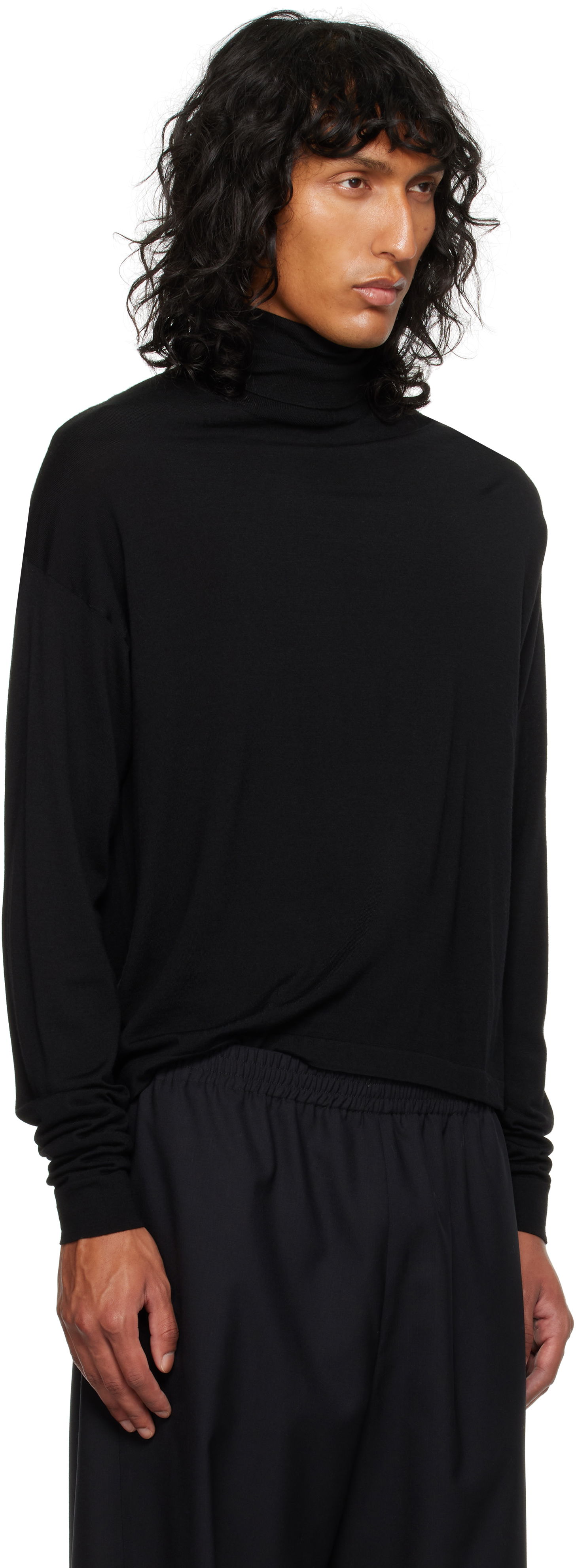 Sweater The Row Turtleneck Long Sleeve Top Sort | 839-Y590, 1