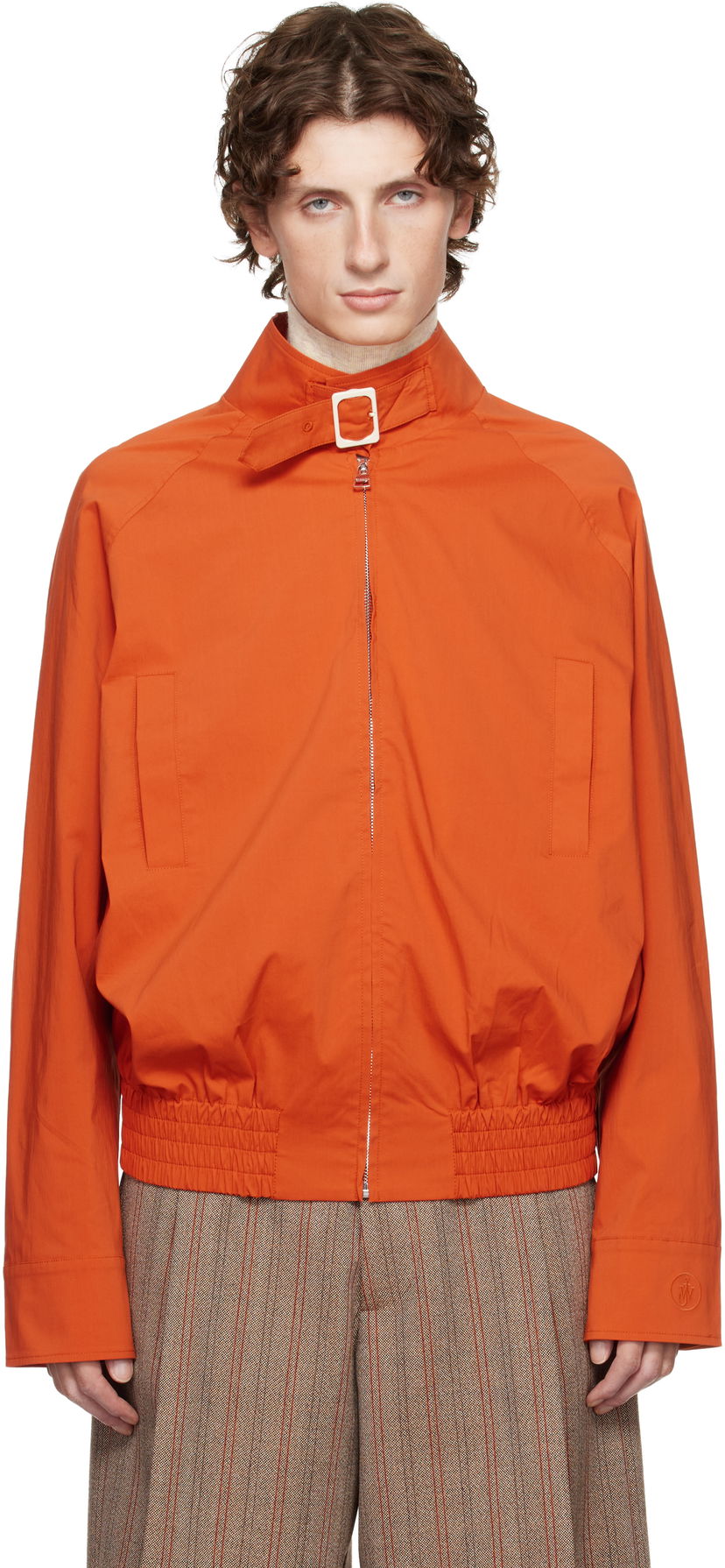 Bomberjakke JW Anderson JW Anderson Buckled Collar Harrington Jacket Orange | JK0393-PG1838