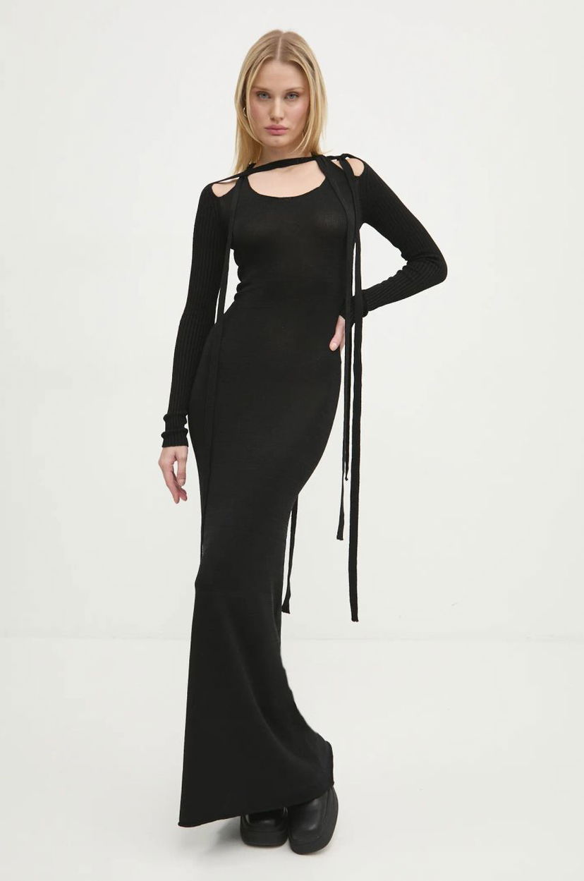Kjole Y/PROJECT Multiscarf Long Sleeve Maxi Dress Sort | 106DR008