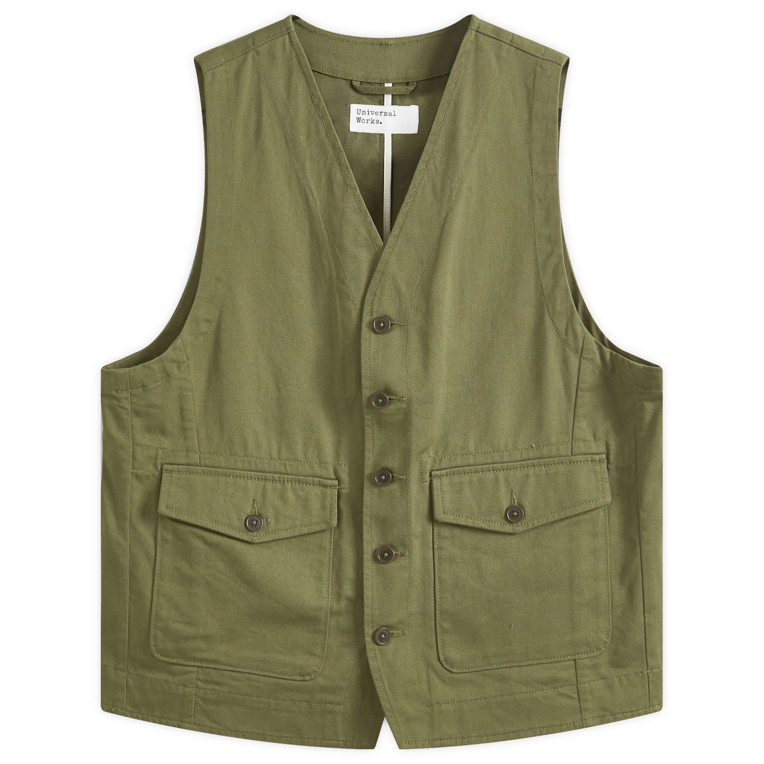 Vest Universal Works Universal Works Field Vest, Size Large Grøn | 00180-LOV, 0