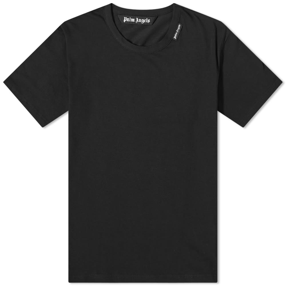T-shirt Palm Angels Esssntials Logo Tee Sort | PMUG001F22FAB0011001, 0