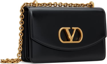 Skuldertaske Valentino Valentino Garavani Logo Calfskin Shoulder Bag Sort | 7Y2B0R16GCB, 1