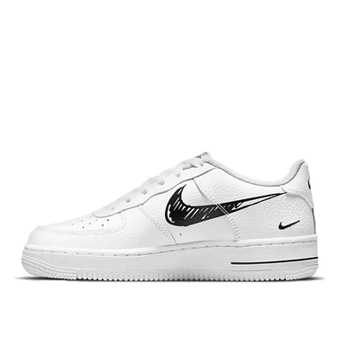 Sneakers og sko Nike Air Force 1 Sketch Black Swoosh GS Hvid | DM3177-100, 1