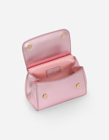 Håndtaske Dolce & Gabbana Dolce & Gabbana Sicily Crystal Embellished Calfskin Bag Lyserød | EB0003AA7468M305, 3