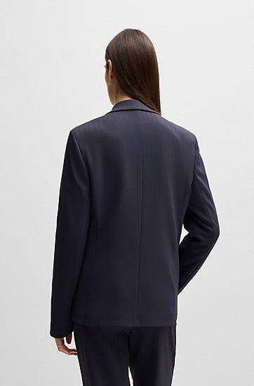 Jakke BOSS Relaxed-Fit Stretch Blazer Mørkeblå | 50535193, 1