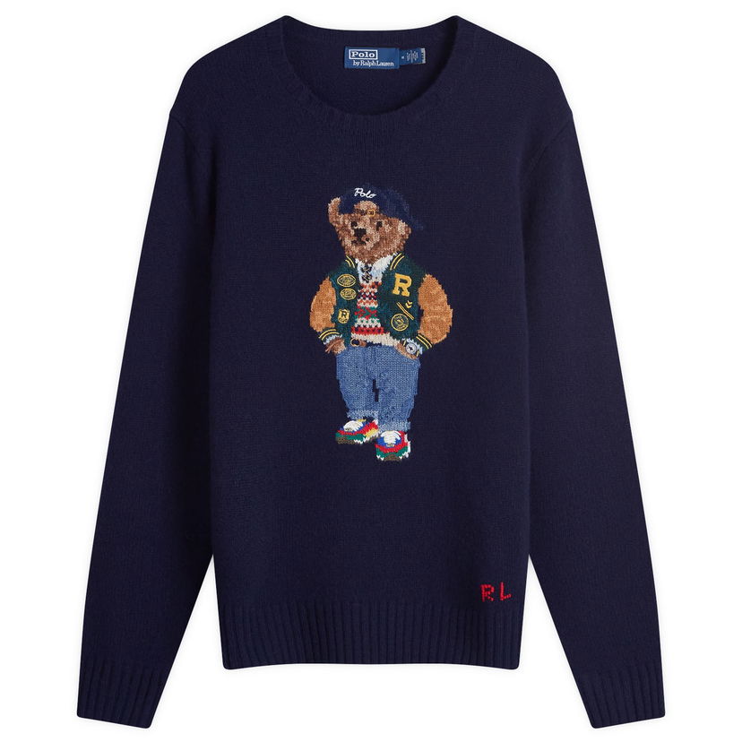 Sweater Polo by Ralph Lauren Pullover Long Sleeve Mørkeblå | 710946138001