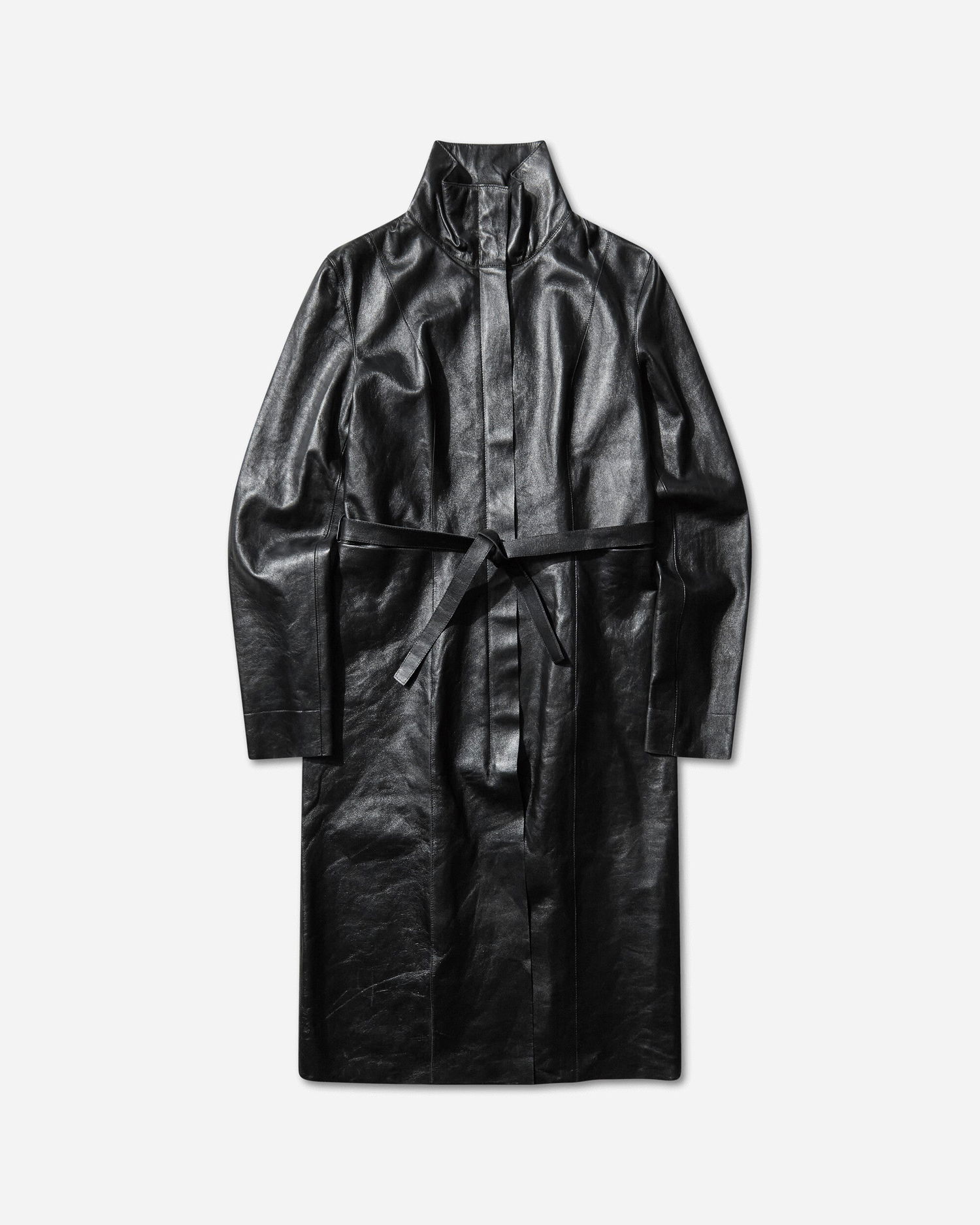 Trenchcoat OUR LEGACY Leather Belted Concealed Coat Sort | W4259CS 001, 1